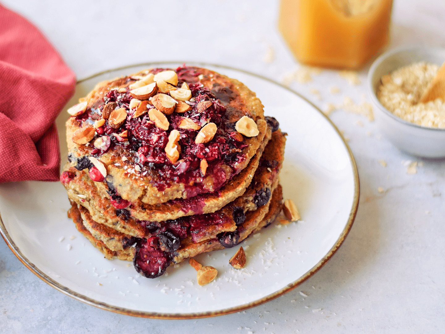 eiwitrijke bosbessen pannenkoeken