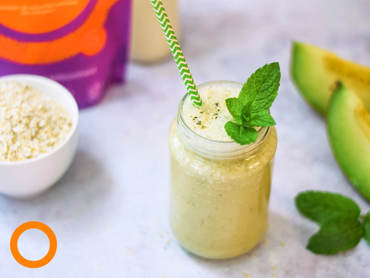 Galia melon and mint smoothie with collagen