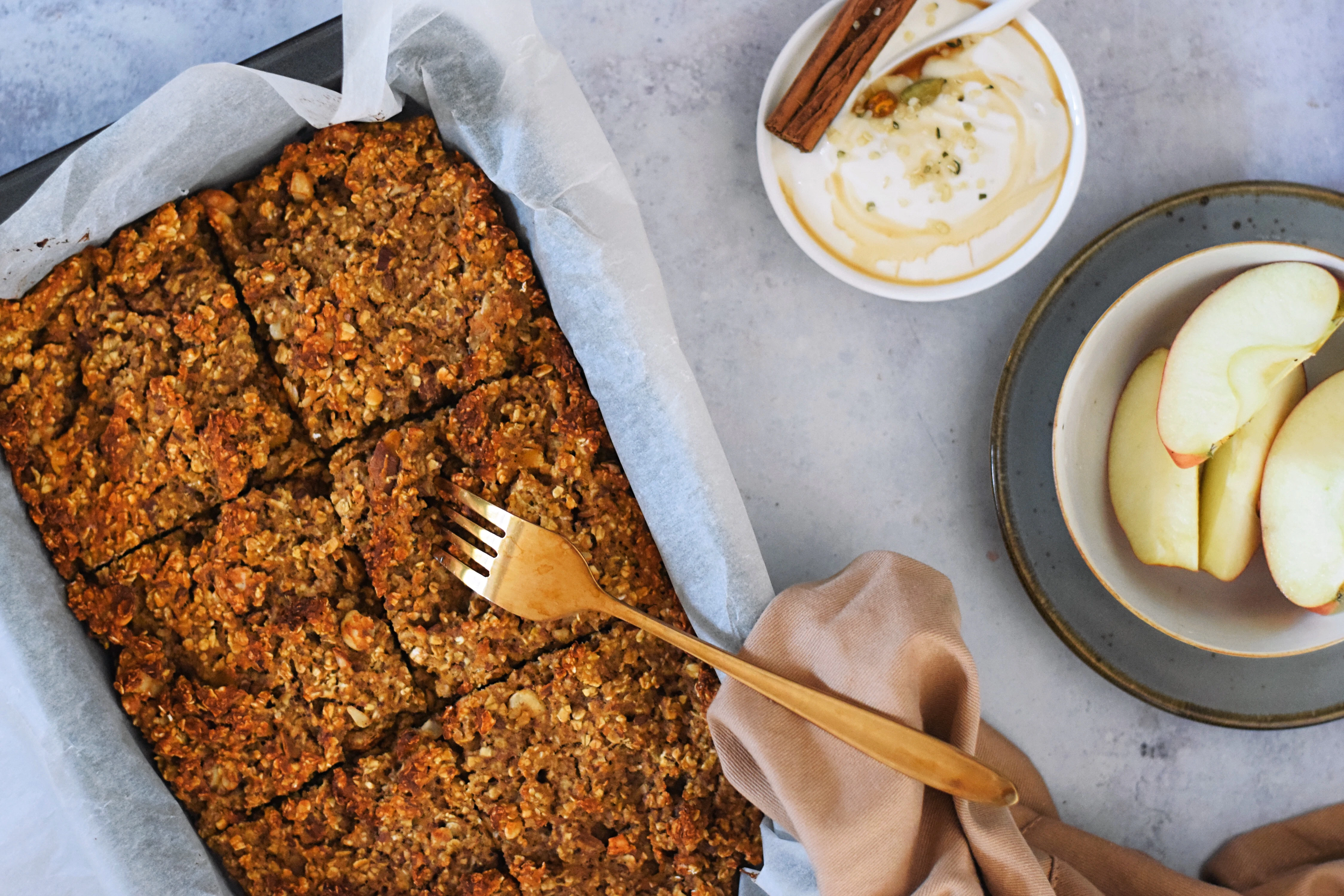 Gebakken havermout met zoete aardappel