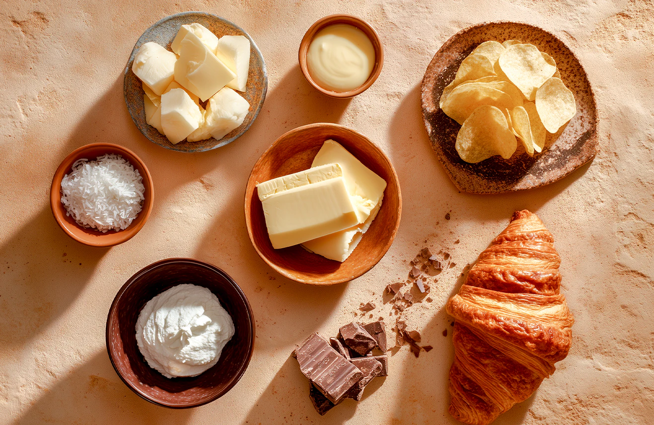 Verzadigde vetten in bewerkte producten